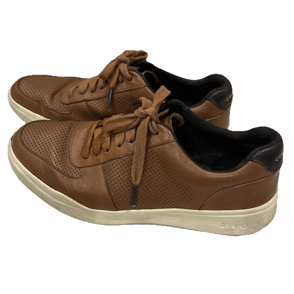 Cole Haan Mens Grand Crosscourt II Sneakers Shoes Brown Leather Size 7.5